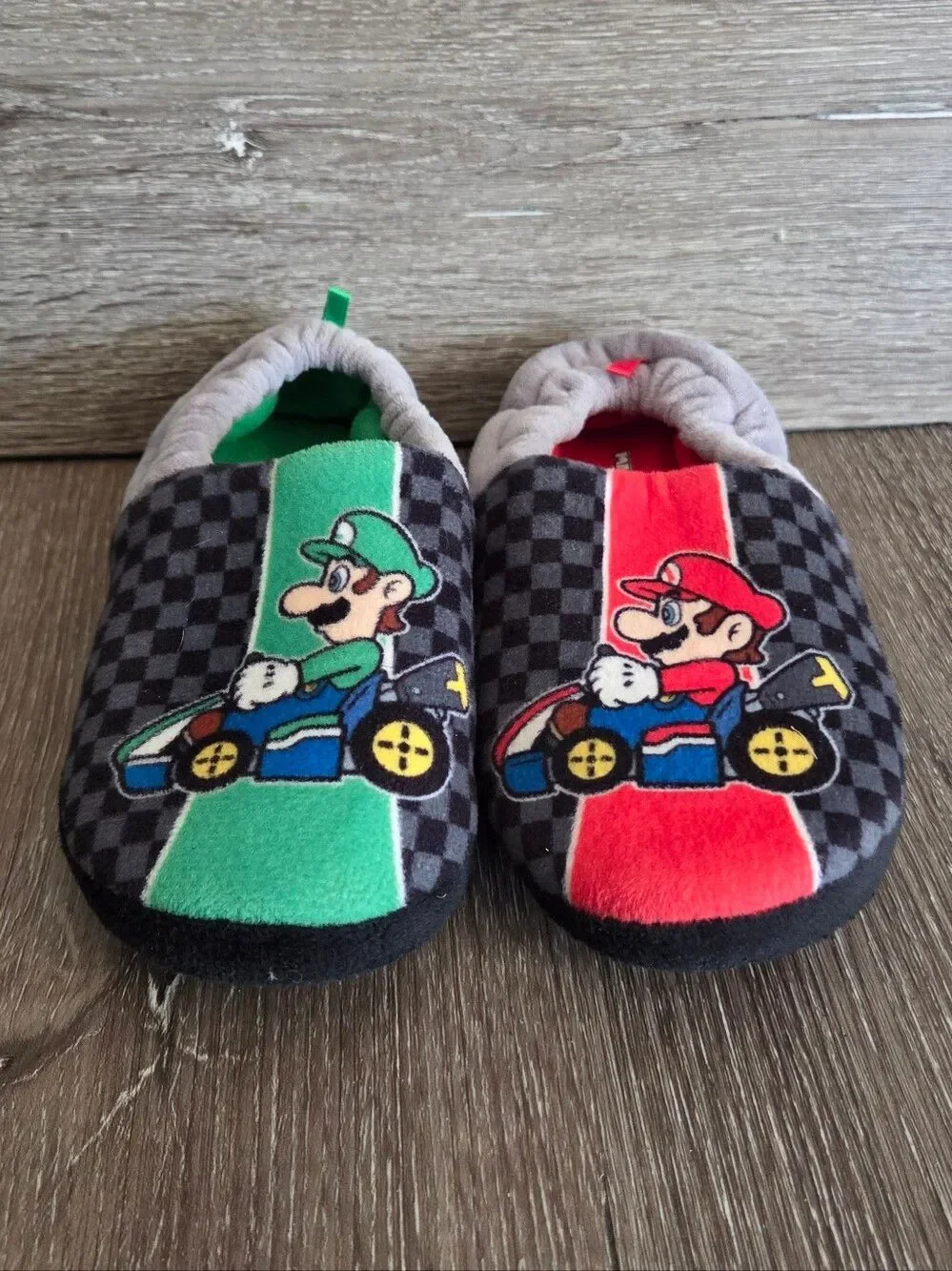 Mario Kart Kids Slippers - Mario & Luigi - 1-2